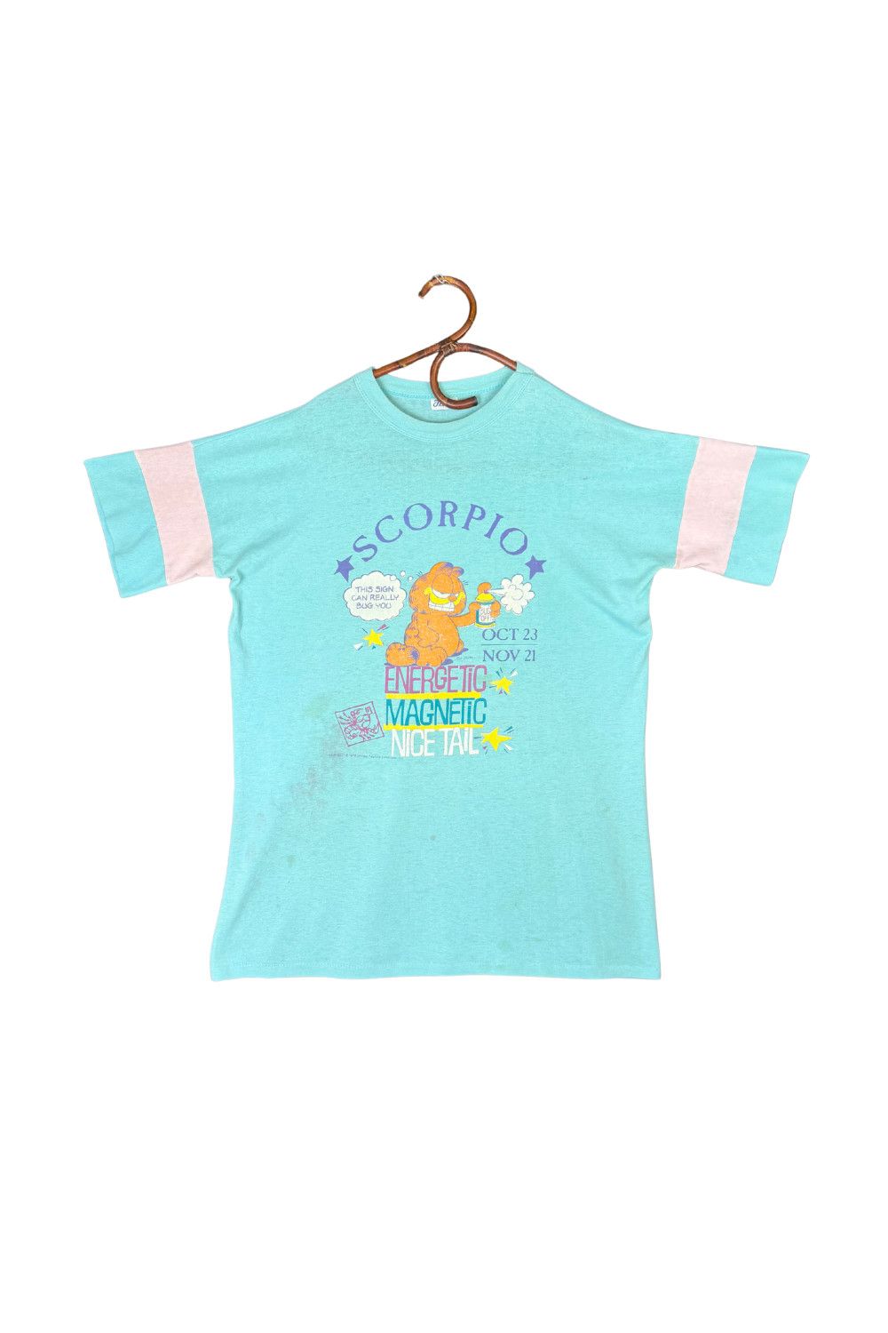 Vintage 1978s Garfield “Scorpio” Zodiac Tee - Boxy Fit, Single Size US L / EU 52-54 / 3 - 1 Thumbnail
