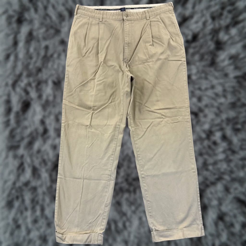 Polo Ralph Lauren VINTAGE Polo Ralph Lauren Hammond Pant Mens 38x32 Beige Chino Straight Pants 90s Preppy USA Mens Size US M / EU 48-50 / 2 - 1 Thumbnail