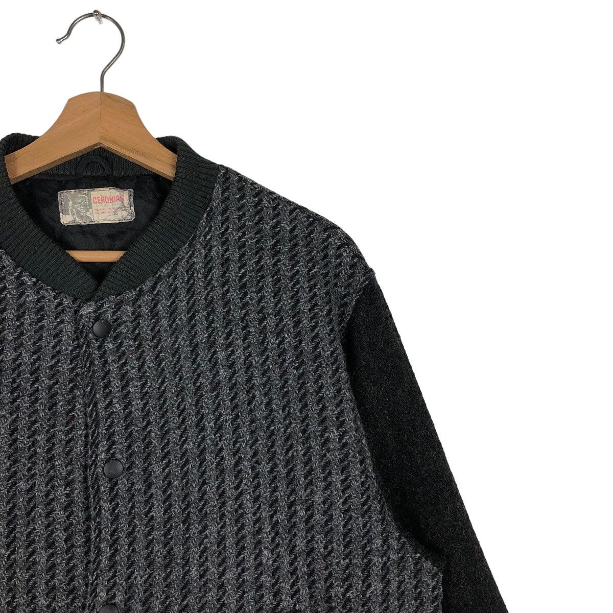 Japanese Brand 🔥Issey Miyake Ceronias Bomber Jacket Herringbone Wool Size US L / EU 52-54 / 3 - 6 Thumbnail