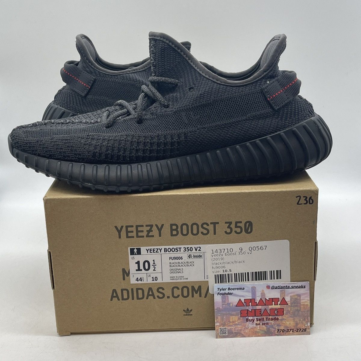 Adidas Yeezy boost 350 black non reflective Size US 10.5 / EU 43-44 - 1 Thumbnail
