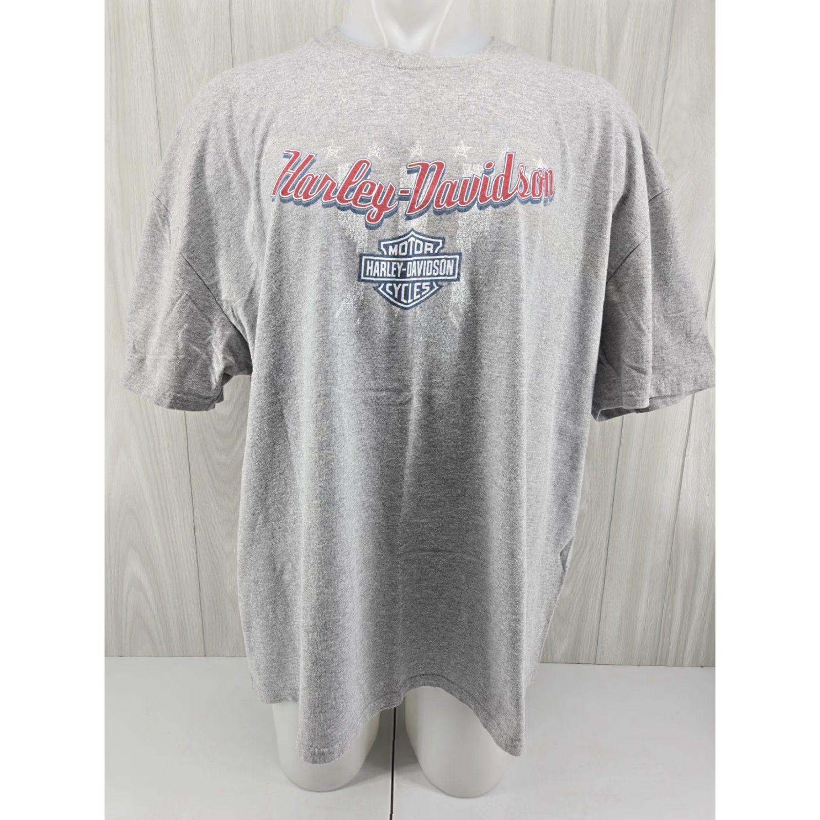 Harley Davidson VINTAGE Harley-Davidson Shirt Mens 3XL Gray Short Sleeve Size US 39 - 2 Thumbnail