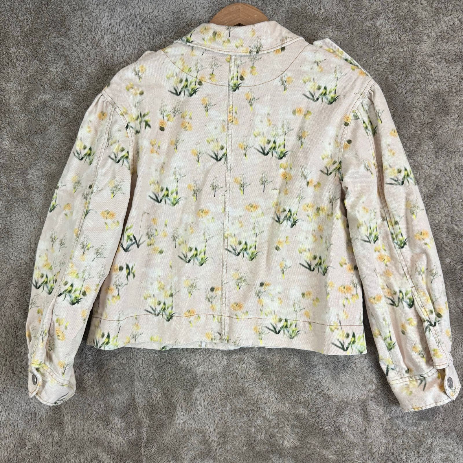 Rebecca Taylor Rebecca Taylor Floral Denim Jean Jacket Puff Sleeves 8 M Size M / US 6-8 / IT 42-44 - 3 Thumbnail