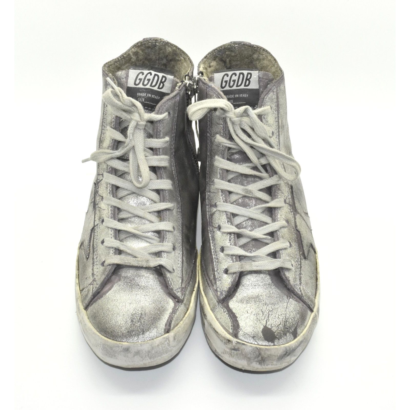 Golden Goose GOLDEN GOOSE Francy Silver Signature Star Hi Top Sneakers 39 Size US 9 / IT 39 - 3 Thumbnail