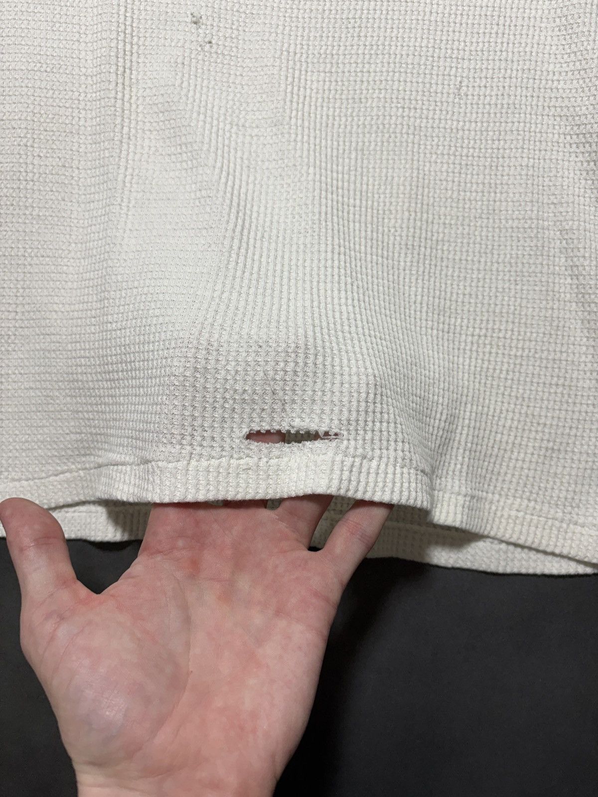 Vintage Thrashed Vintage Thermal T-Shirt Waffle Blank White Distress Size US S / EU 44-46 / 1 - 9 Thumbnail