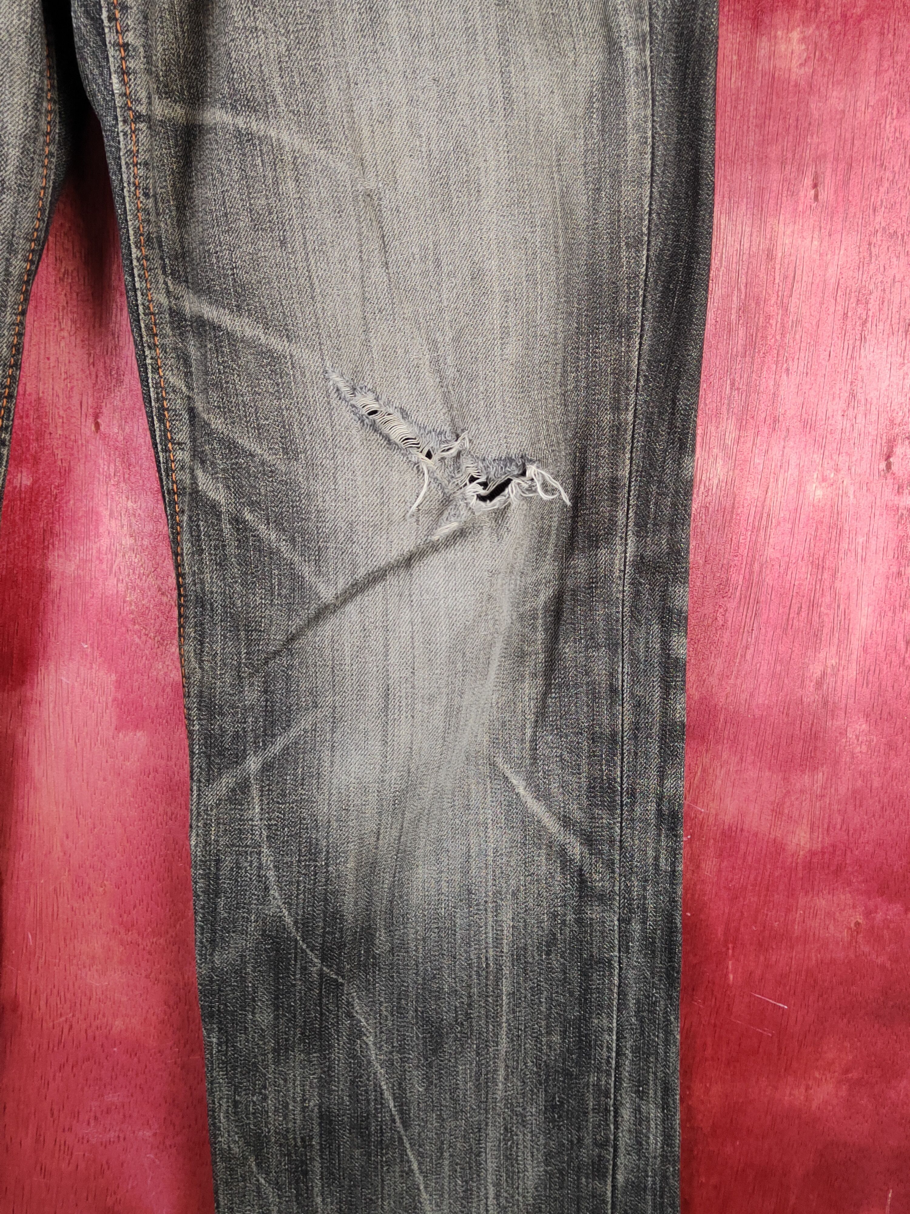Edwin Edwin Black Faded Distressed Ripped Jeans #S1630 Size US 33 - 6 Thumbnail