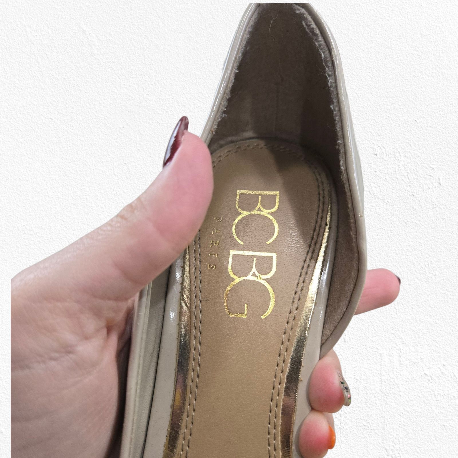 Bcbgmaxazria BCBG Jaze Light Beige Patent Leather D’Orsay Pumps 9 Size US 9 / IT 39 - 7 Thumbnail
