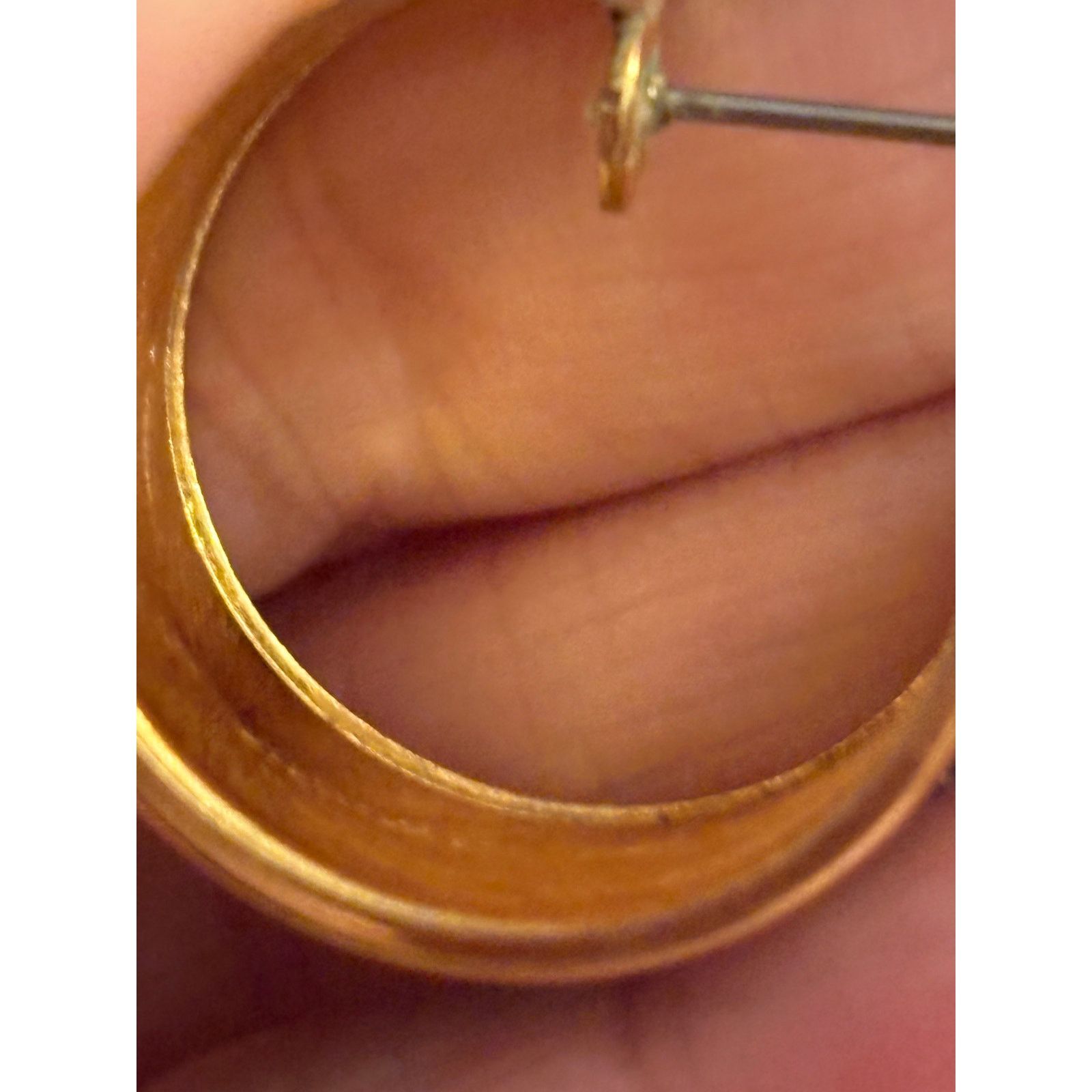 Other Vintage Monet Navy Enamel Gold Tone Hoop Earrings 1980s Size ONE SIZE - 9 Thumbnail