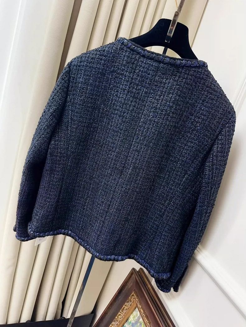 Chanel Chanel 22P dark blue braided V-neck jacket Size M / US 6-8 / IT 42-44 - 2 Thumbnail