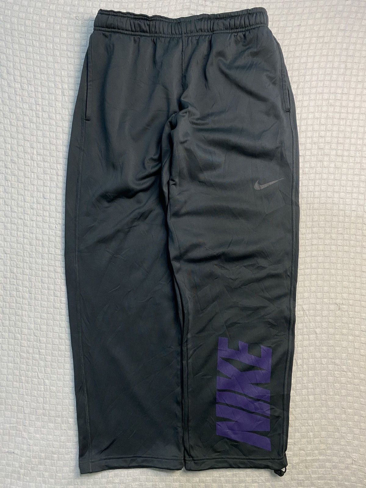 Nike × atmos VINTAGE NIKE 90S BAGGY NYLON WIDE LEG SWOOSH TRACK PANTS Y2K Size US 30 / EU 46 - 1 Thumbnail