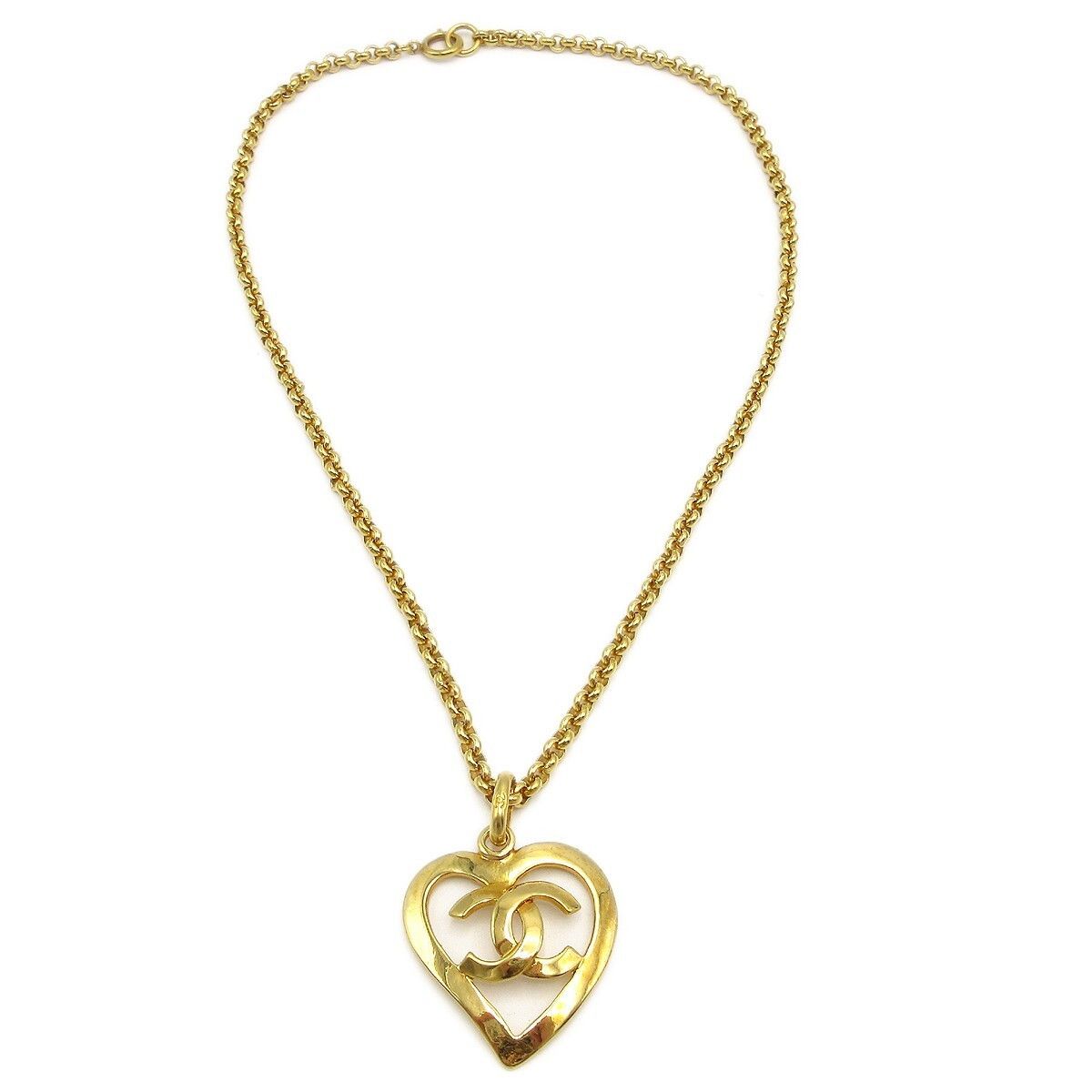 Chanel Chanel CC Heart Pendant Necklace Metal Size ONE SIZE - 1 Thumbnail