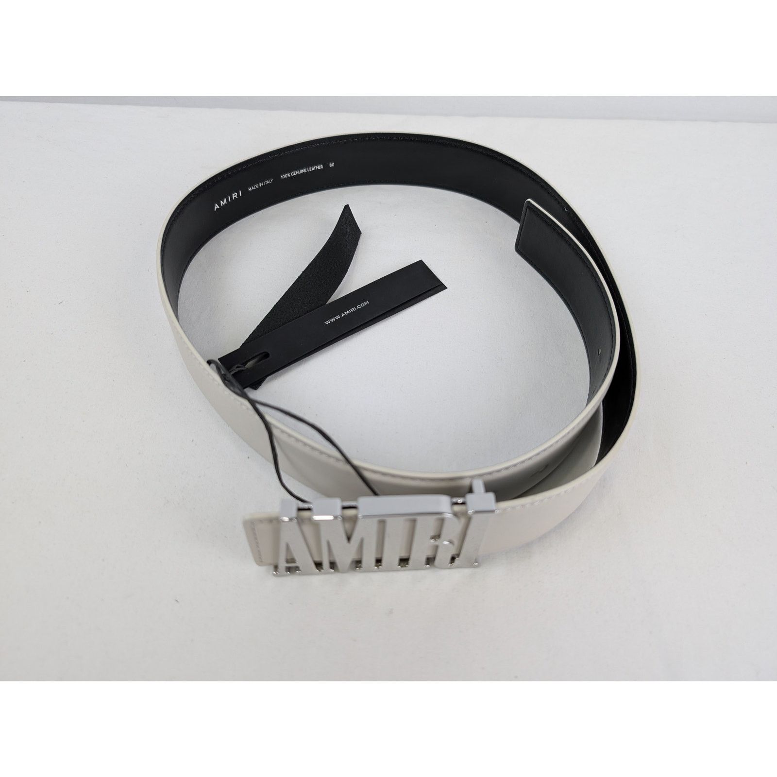 Amiri o1rshd1 Q:2 / Size: 75cm / Nappa Amiri 4cm Belt in Alabaster Size 30 - 3 Thumbnail