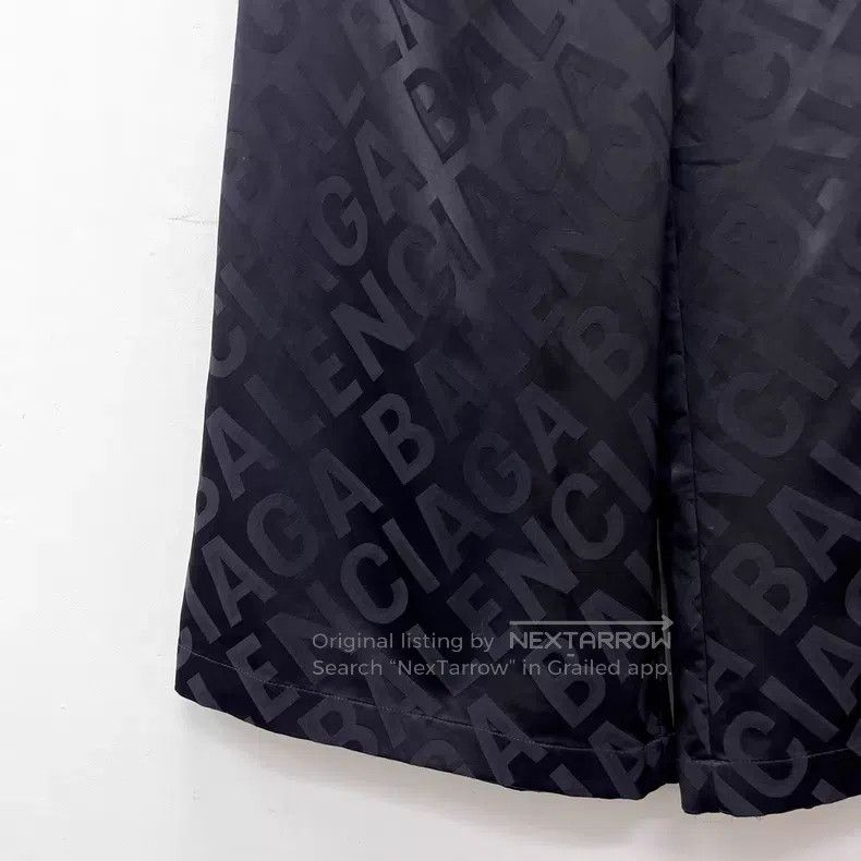 Balenciaga Balenciaga Black Logo Letter Print Camo Wide Leg Lounge Pa Size 33" - 5 Thumbnail