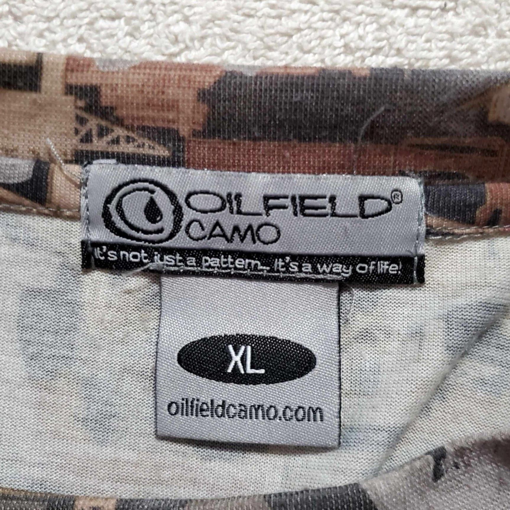AMO VINTAGE Oilfield Camo T Shirt Camouflage Mens XL Workwear Size US XL / EU 56 / 4 - 3 Thumbnail
