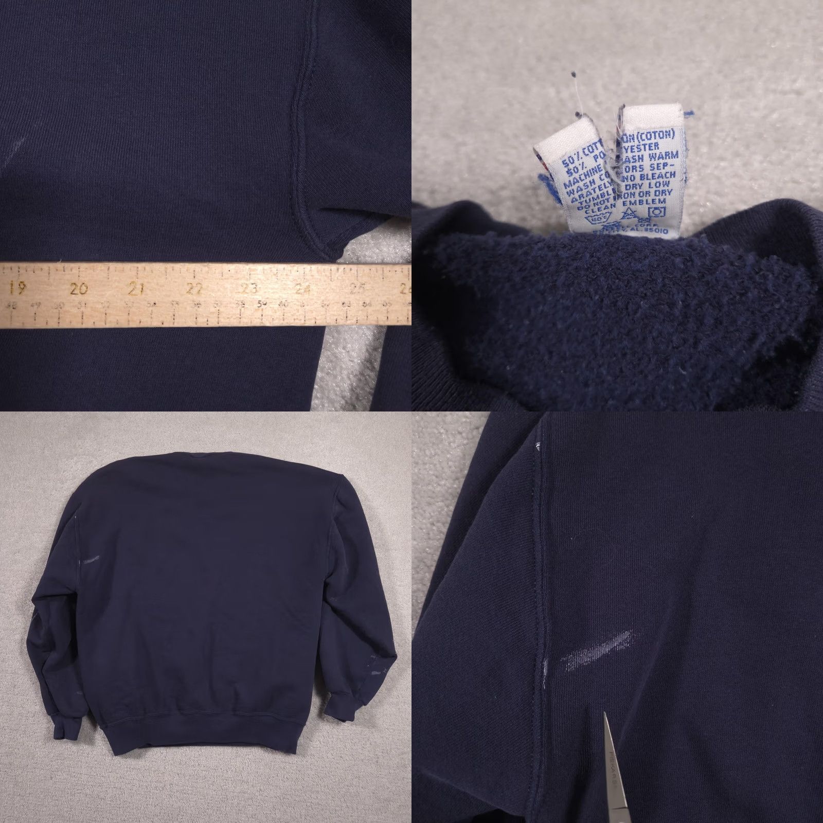 Russell Athletic VINTAGE Russell Athletic Sweatshirt Mens XL Navy Crewneck Paint Stains USA 90s Size US XL / EU 56 / 4 - 9 Thumbnail