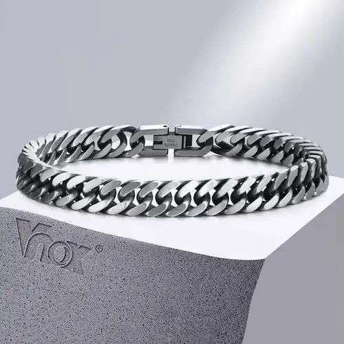 Vintage Chunky Retro Cuban Chain Bracelets Size ONE SIZE - 1 Thumbnail