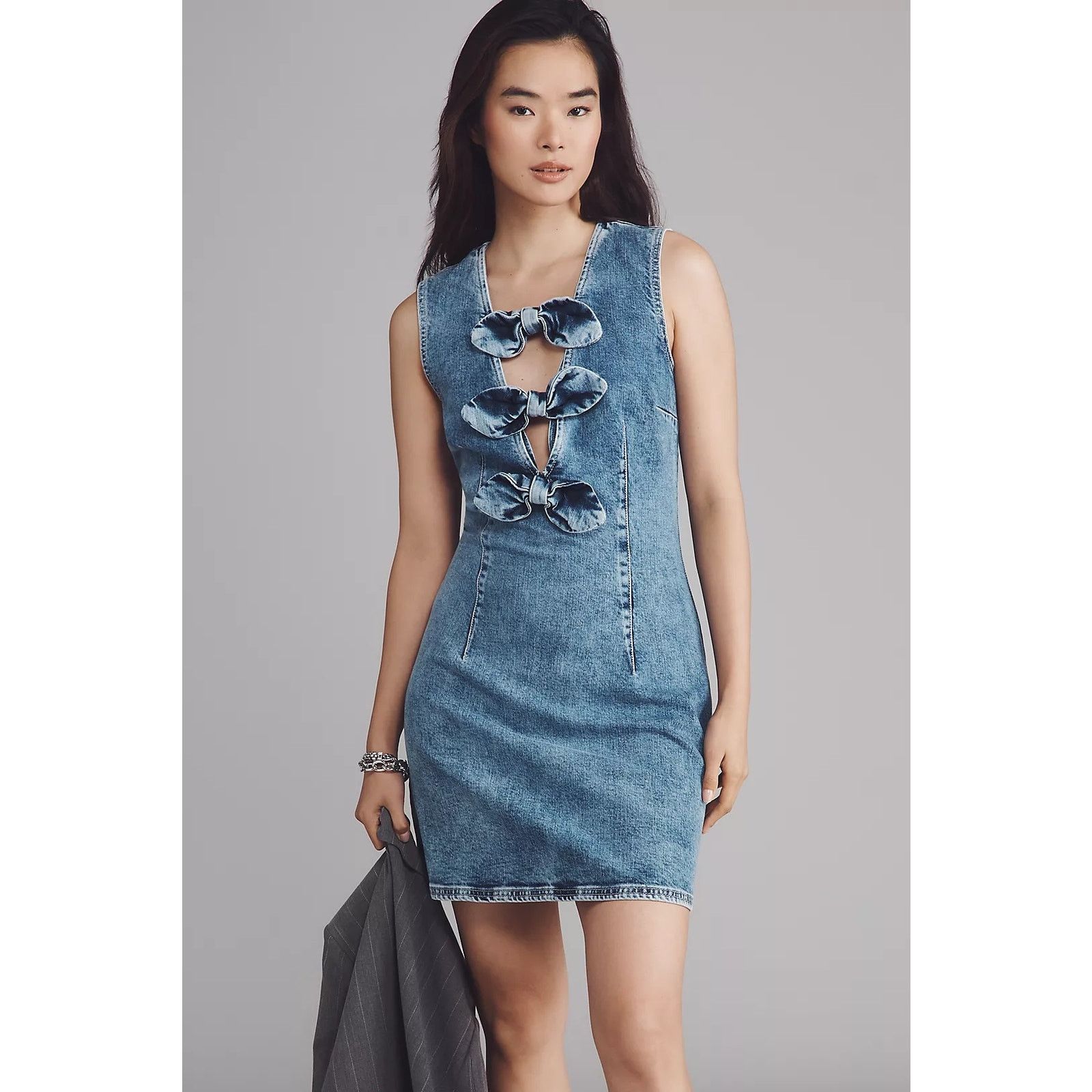 Anthropologie × Baum und Pferdgarten NWT Ajki Bow Denim Mini Dress $249 SIZE 8 Size M / US 6-8 / IT 42-44 - 1 Thumbnail