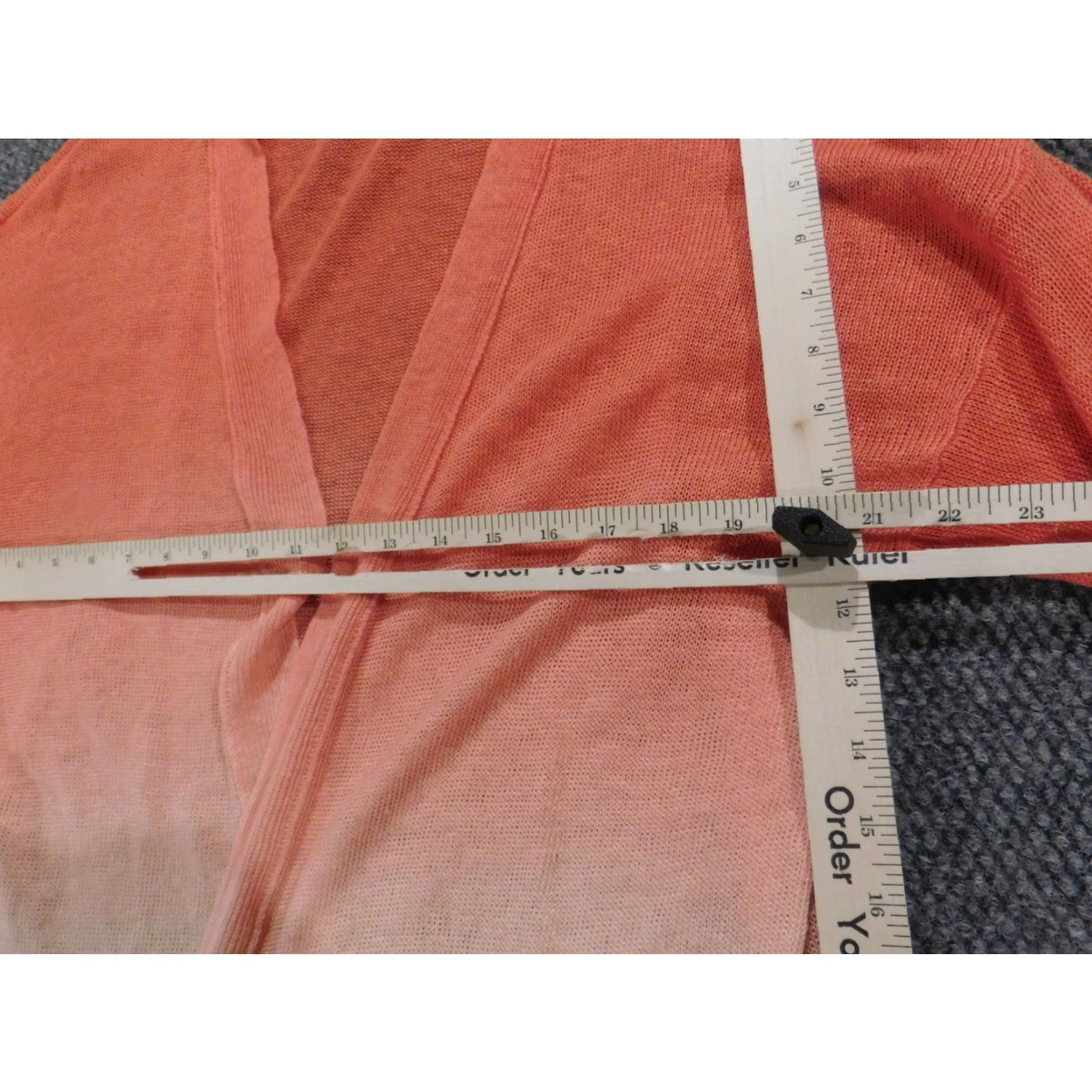 Vintage Chico's Cardigan Sweater Women 2 Pink Linen Knit Ruffle Long Sleeve Round Neck Pullover Regular Fit Size XS / US 0-2 / IT 36-38 - 5 Thumbnail