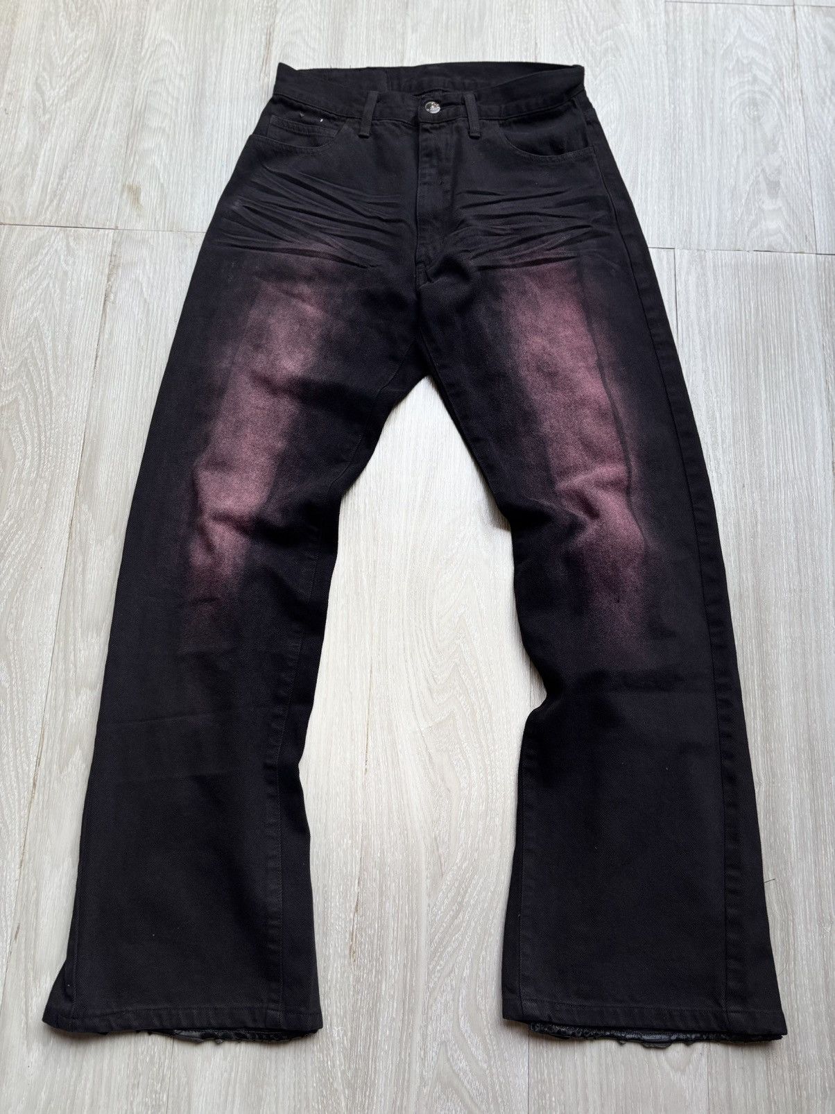 Japanese Brand ACOUSTIC lace-up flare jeans Size US 27 - 1 Thumbnail
