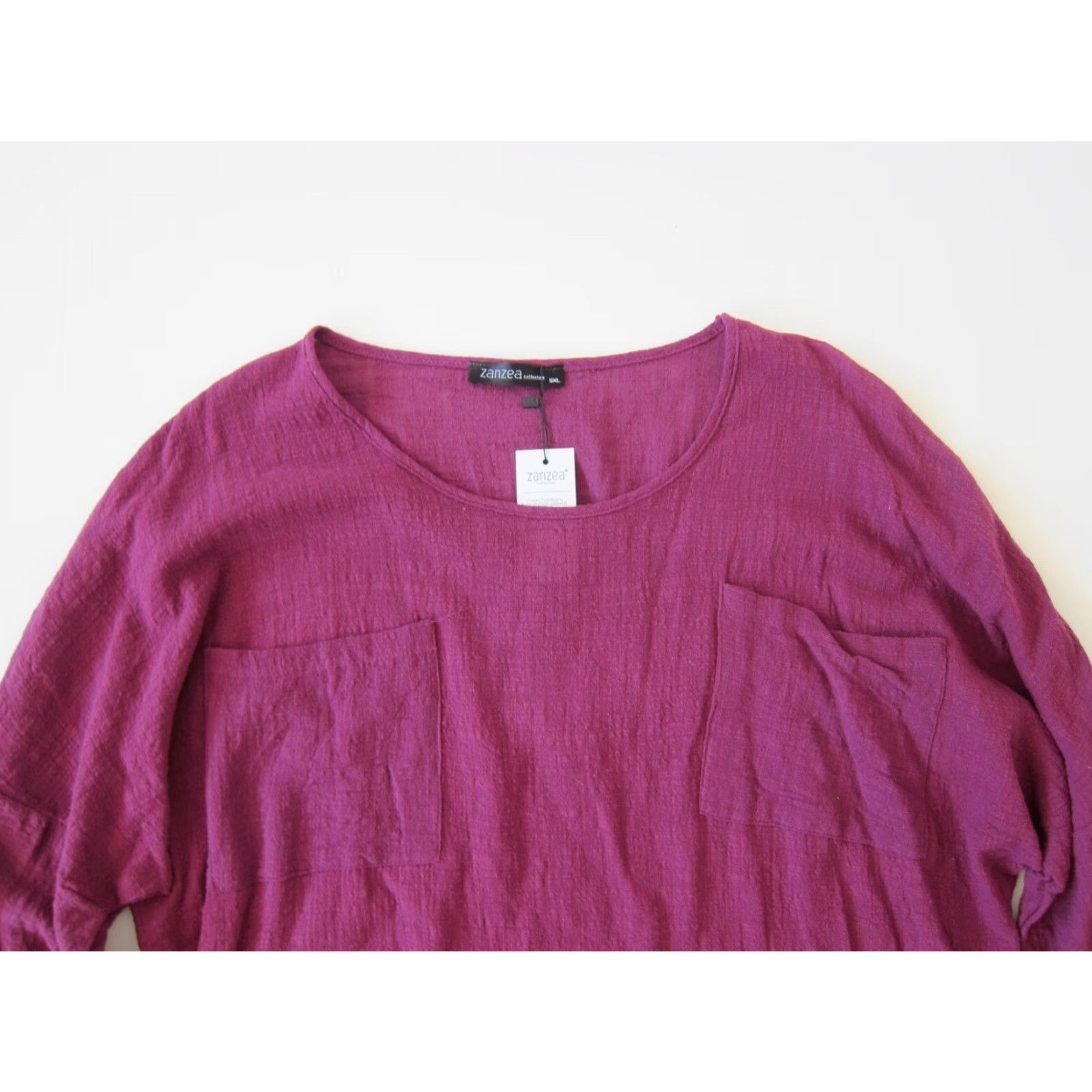 Vintage Zanzea 100% Cotton Purple Long Sleeve Pocket Tunic Peasant Blouse 5XL NWT Women Blouse Tunic Pocket Size XXL / US 16-18 / IT 52-54 - 7 Thumbnail