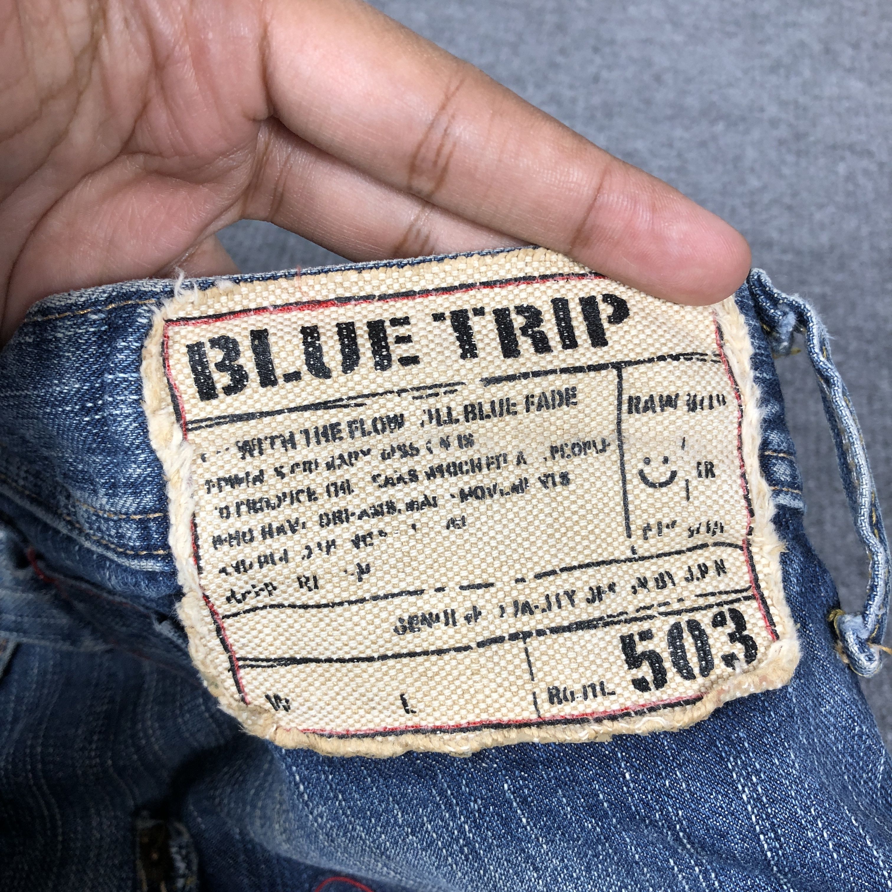 Edwin × Vintage Vintage Edwin 503 Blue Trip Short Jeans L1199 Size US 34 / EU 50 - 10 Thumbnail