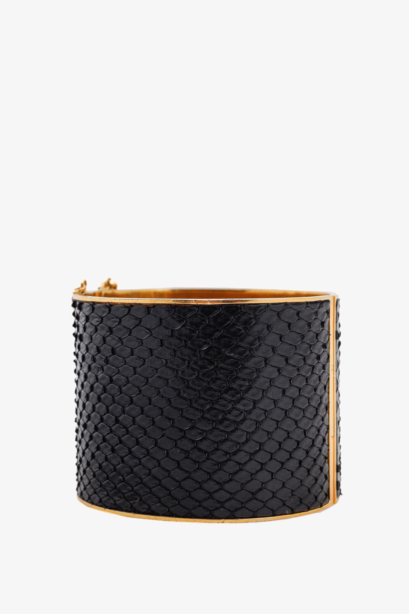 Celine Celine Black Snakeskin Wide Cuff Size ONE SIZE - 2 Thumbnail