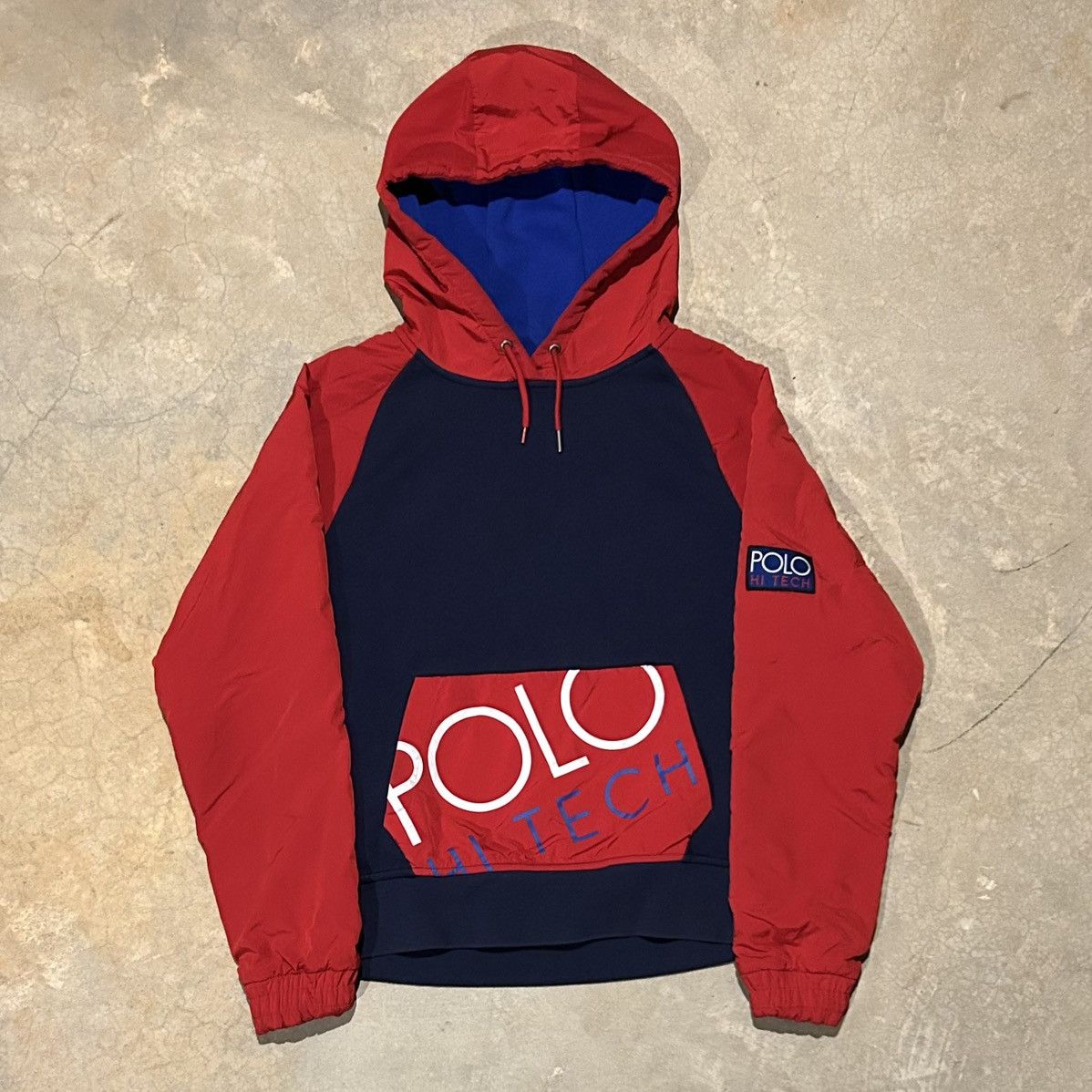 Vintage Polo Ralph Lauren Hi Tech Hooded Sweatshirt Rare