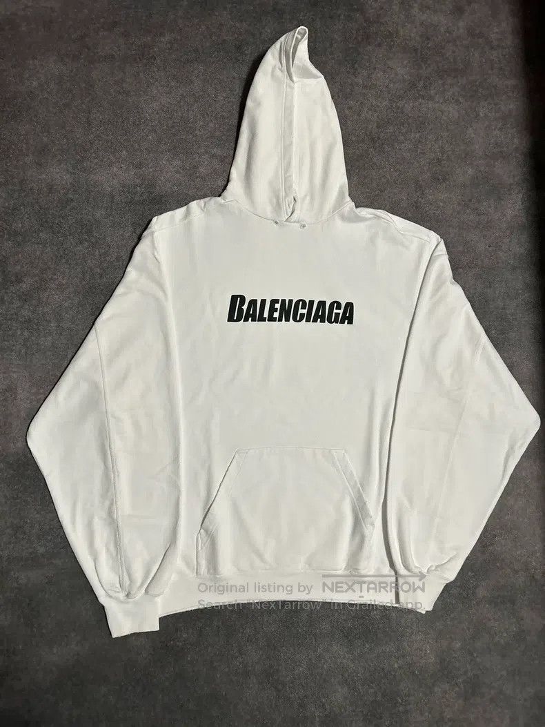 Balenciaga Balenciaga Sweatshirt White Letter Long Sleeve Pullover Ho Size US XXS / EU 40 - 1 Thumbnail