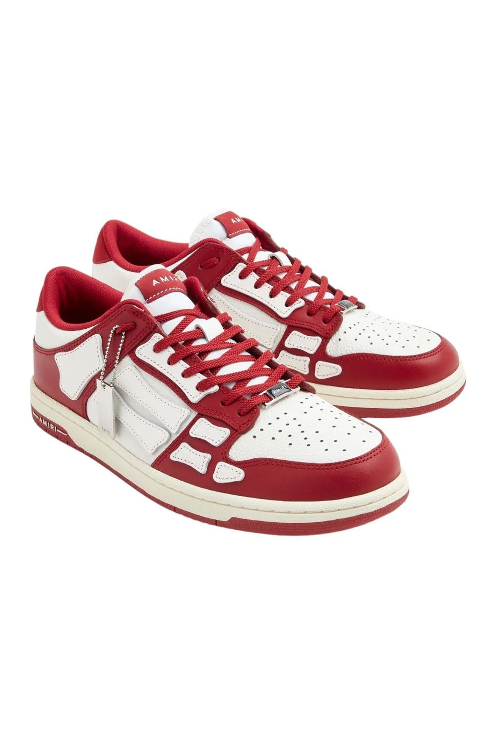 Amiri o1w1db10125 Skeleton Low Top Sneakers in White & Red Size US 11 / EU 44 - 2 Thumbnail