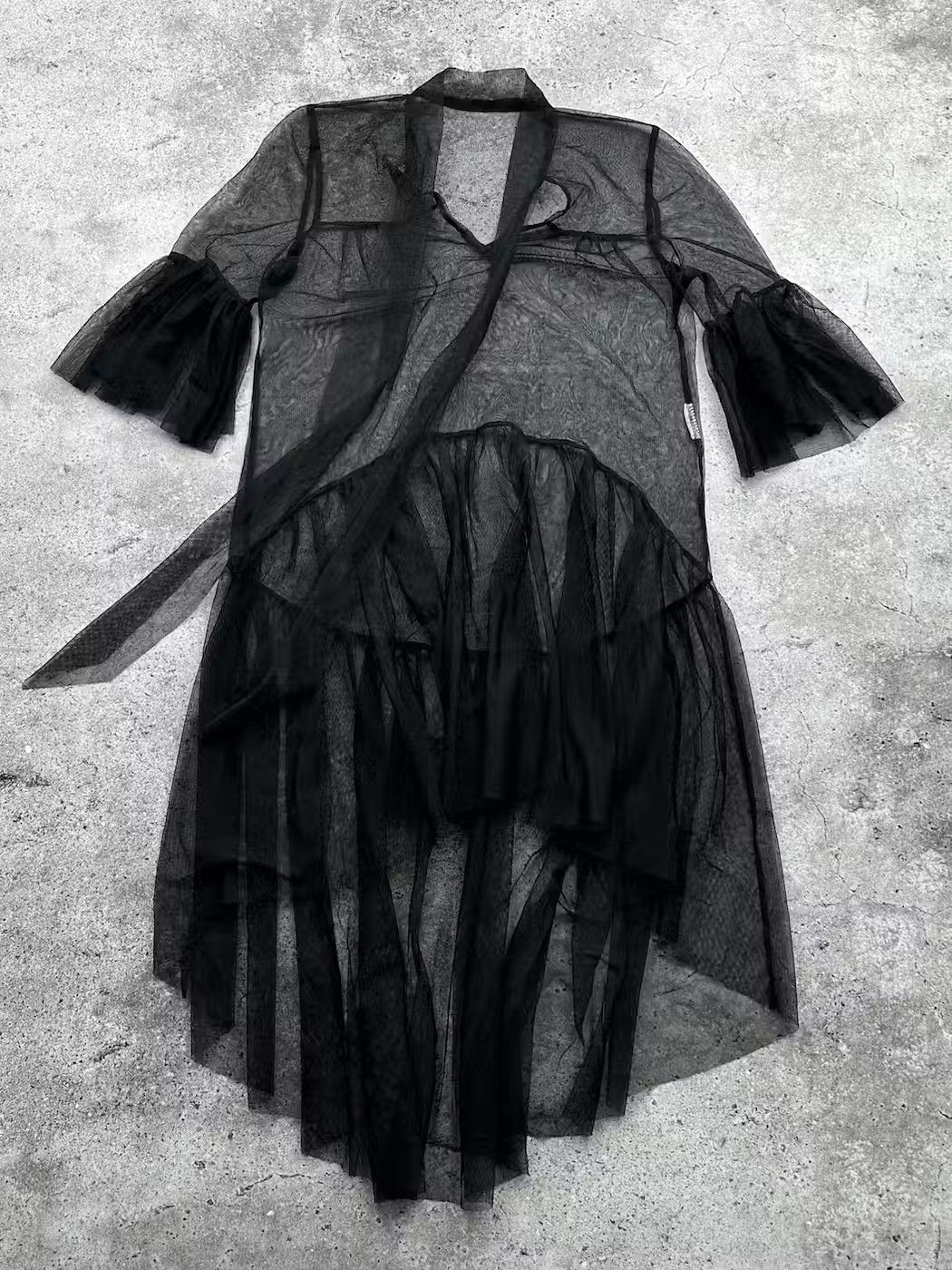 Japanese Brand Vintage Mesh Gothic Flare Dress C281(V436) Size M / US 6-8 / IT 42-44 - 1 Thumbnail