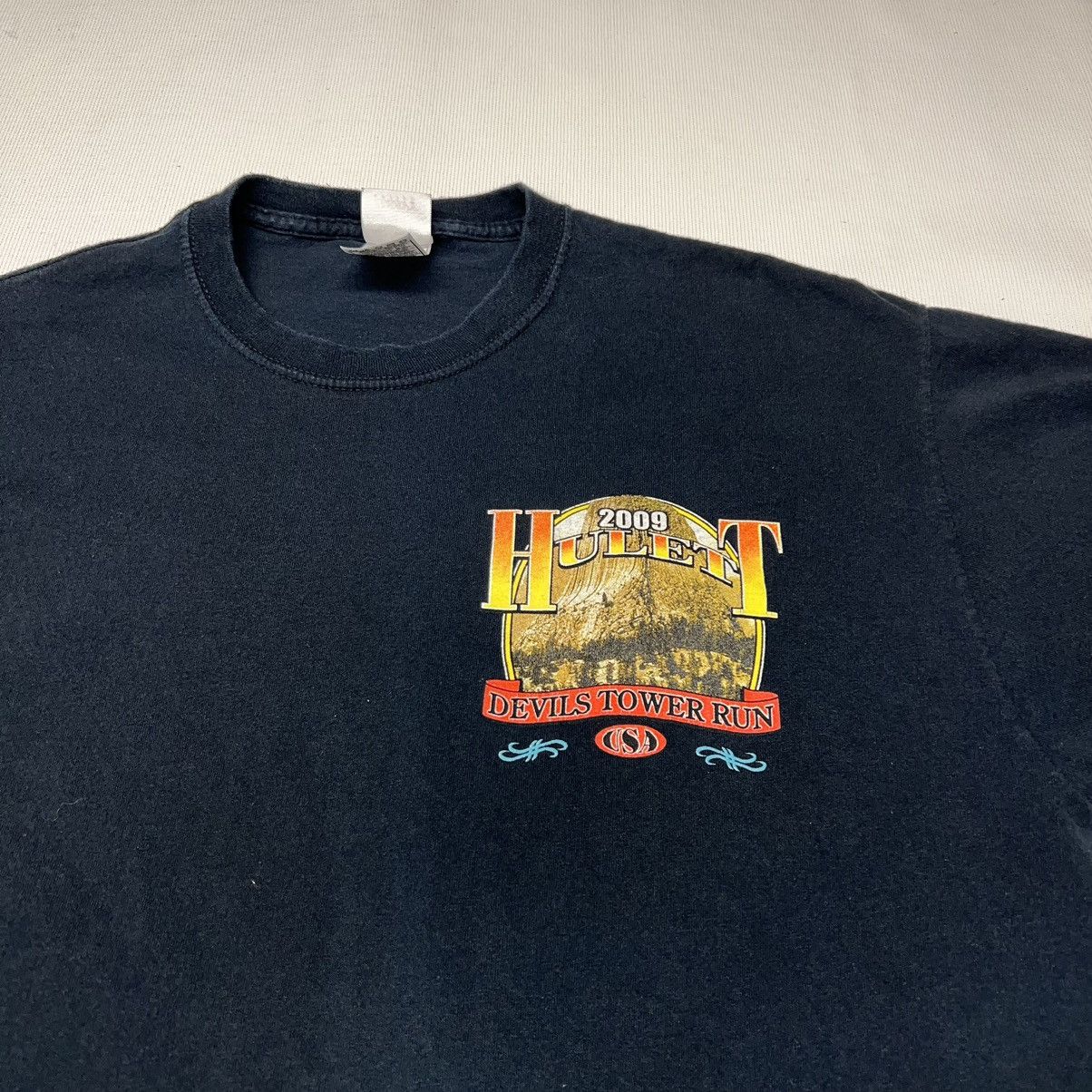 Vintage Motorcycle Tee Shirt Devils Tower Run Hulett Wyoming Biker Size US XL / EU 56 / 4 - 3 Thumbnail