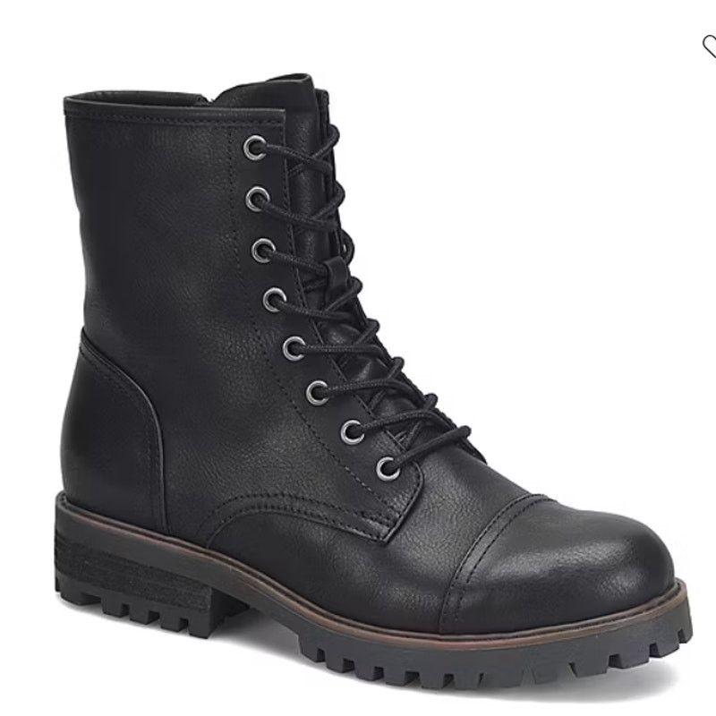 Boc By Born Womens Amaih Stacked Heel Shoes Lace Up Boots Size 11 in Black