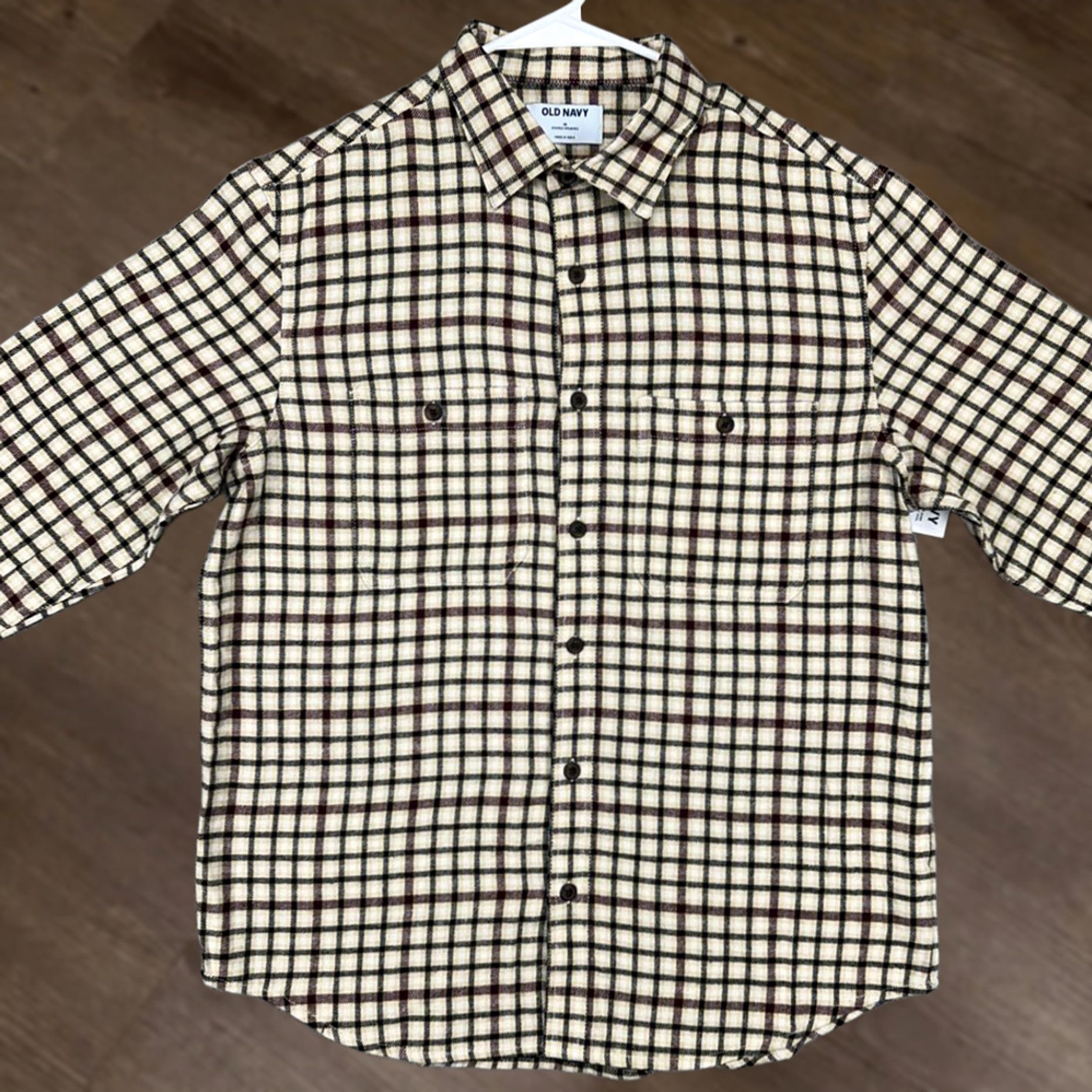 Old Navy VINTAGE Old Navy Flannel Shirt Mens M Tan Plaid Button-Up Size US M / EU 48-50 / 2 - 1 Thumbnail