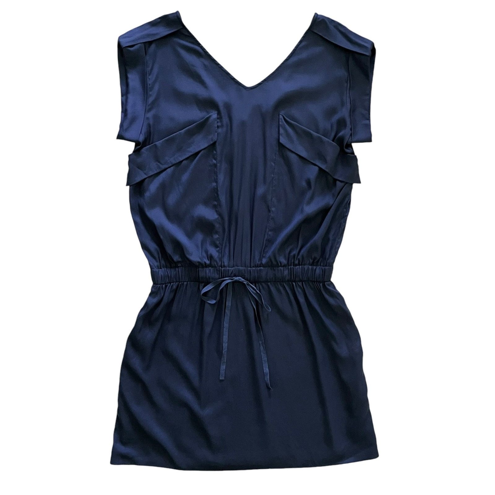 Other Calypso St Barth Navy Blue Stretch Silk Blouson Dress Size S / US 4 / IT 40 - 1 Thumbnail