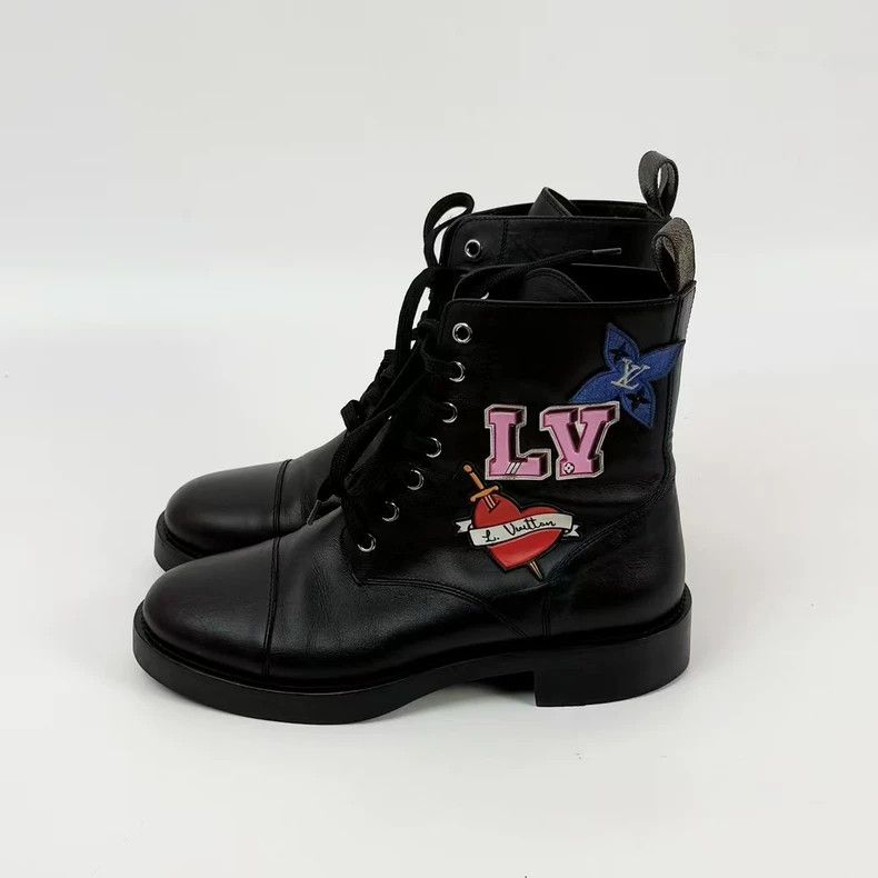 Louis Vuitton Louis Vuitton Black Graffiti Martin Boots - dmc Size US 7 / EU 40 - 1 Thumbnail