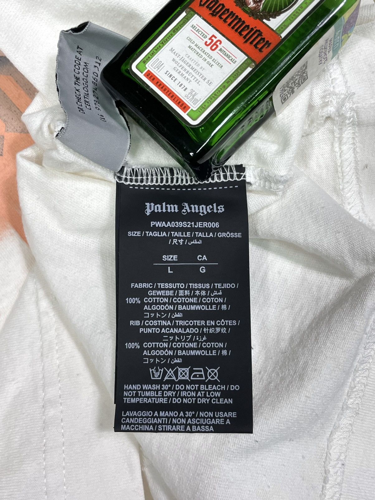 Palm Angels Palm Angels Miami Spray Logo T-Shirt – White – Size L Size US L / EU 52-54 / 3 - 12 Thumbnail