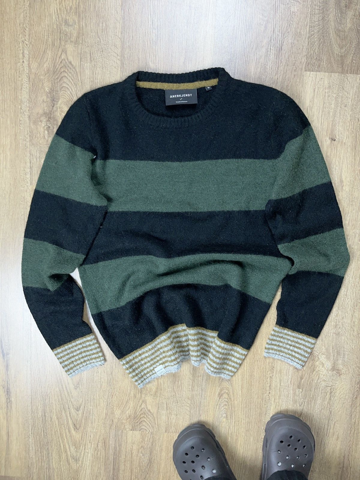 Anerkjendt ➕anerkjendt wool mohair fuzzy striped sweater Cobain style Size US M / EU 48-50 / 2 - 1 Thumbnail