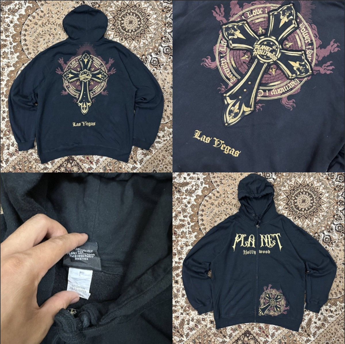 Affliction Vintage Planet Hollywood Cross Hearts Las Vegas / Hardrock Size US L / EU 52-54 / 3 - 3 Thumbnail