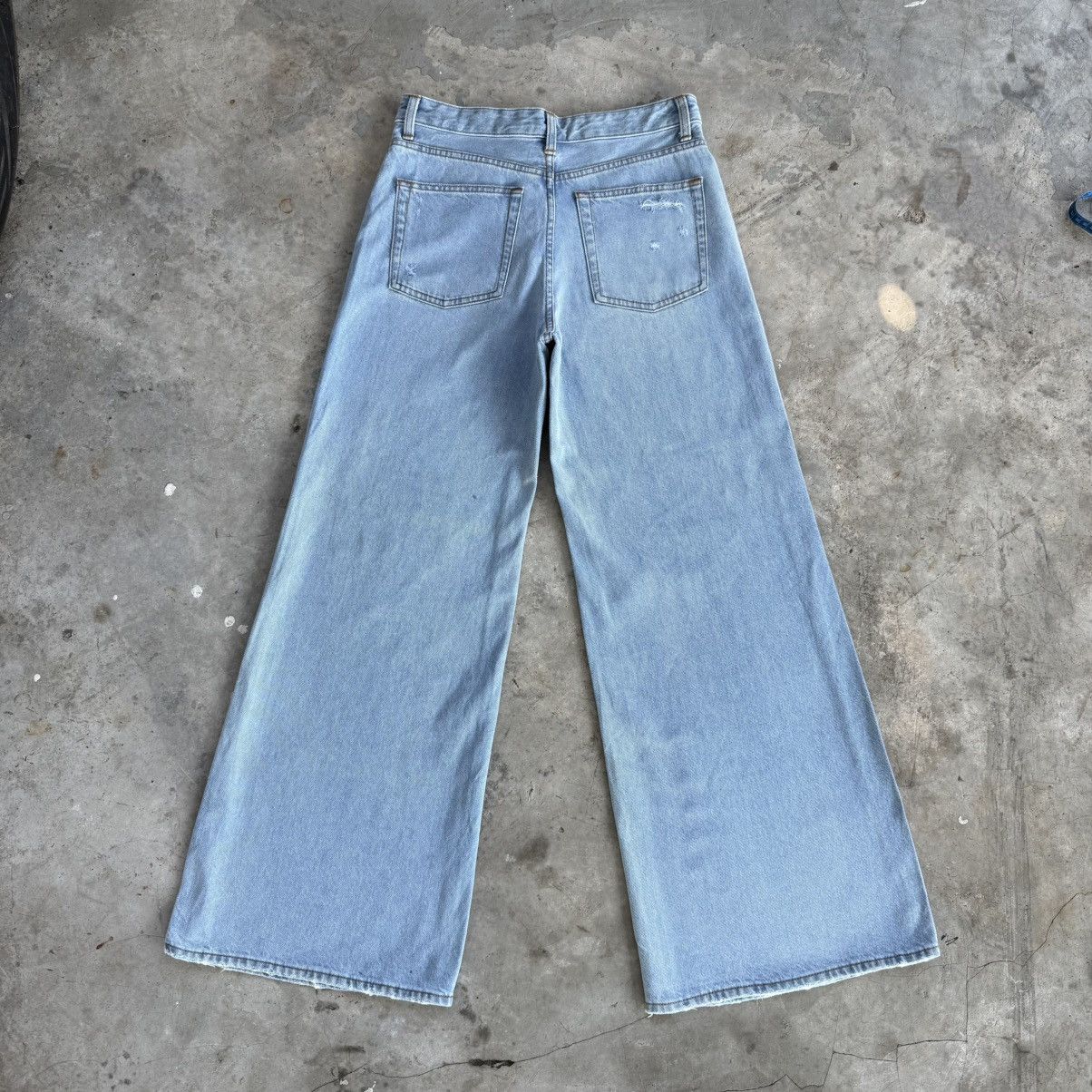 Japanese Brand W29x29.5 Vintage Japanese Wide Leg Distressed Denim Jean Size US 29 - 8 Thumbnail