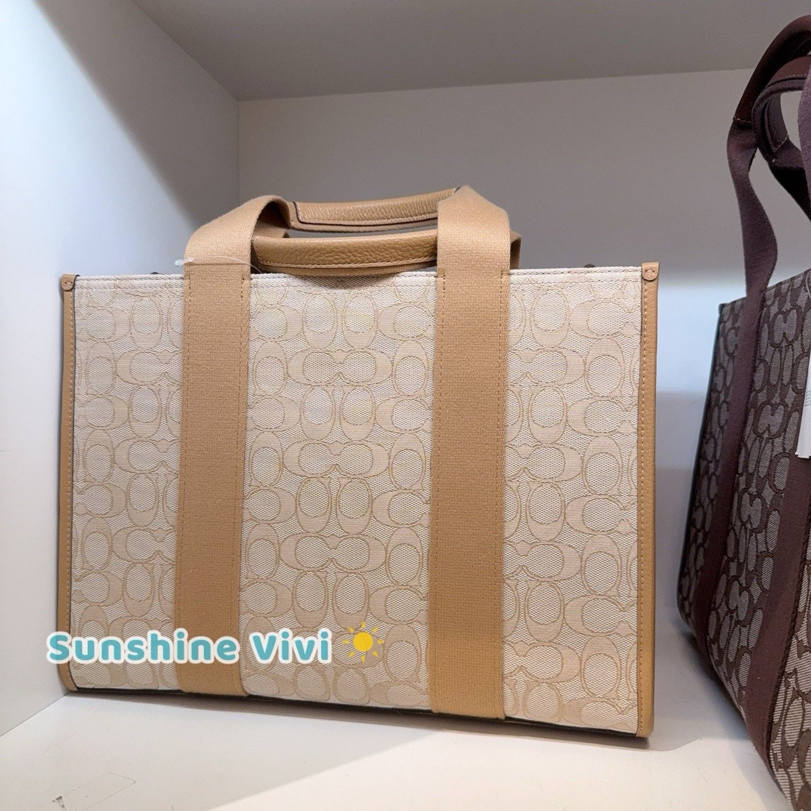 Coach NWT Coach Smith Tote Bag Signature Jacquard CY367 KHAKI Size ONE SIZE - 4 Thumbnail