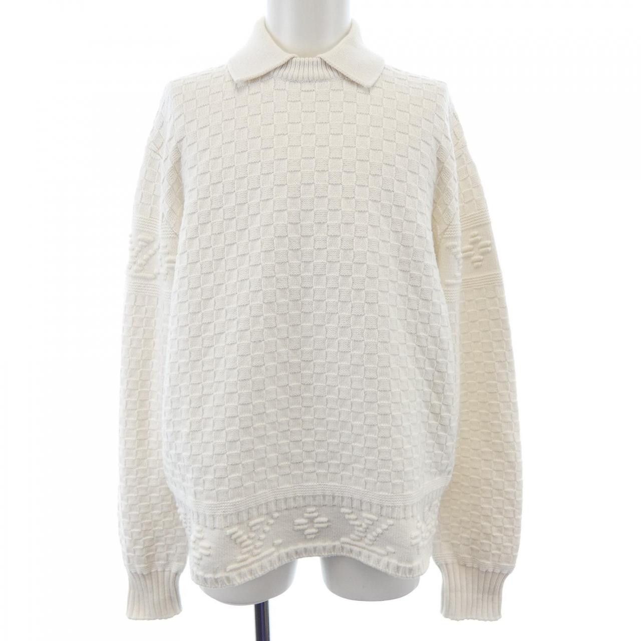 Louis Vuitton Louis Vuitton Louis Vuitton LV Damier Wool Blend Pullover Textile Tops HPN63WTZ8 DUTY FREE for USA Size ONE SIZE - 1 Thumbnail