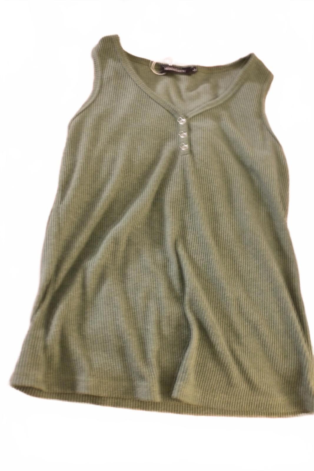 Other Merokeety Green Sleeveless Ribbed Tank Top w Button Detail L Size L / US 10 / IT 46 - 4 Thumbnail