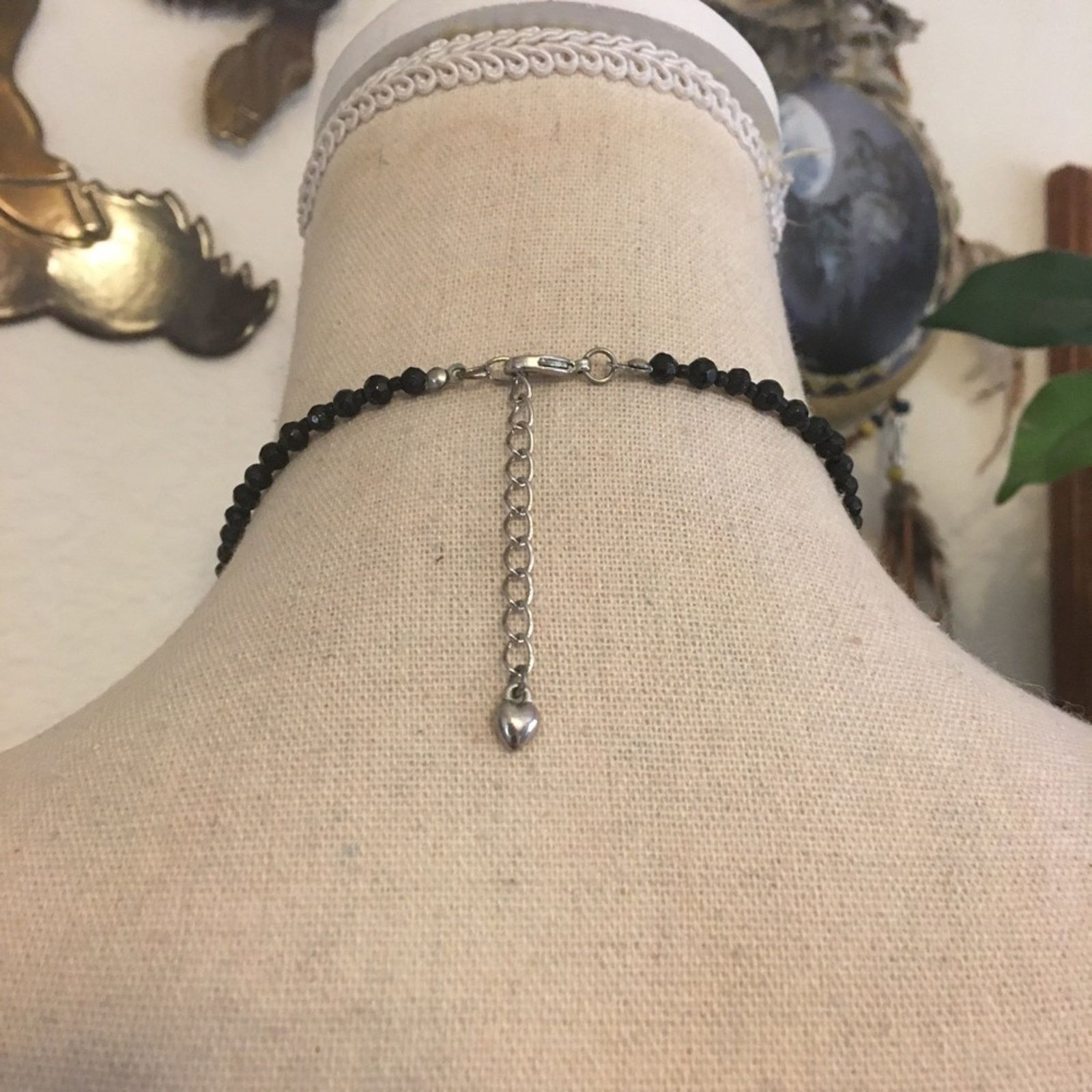 Jewelry Faceted black glass wired floral beaded necklace Size ONE SIZE - 5 Thumbnail