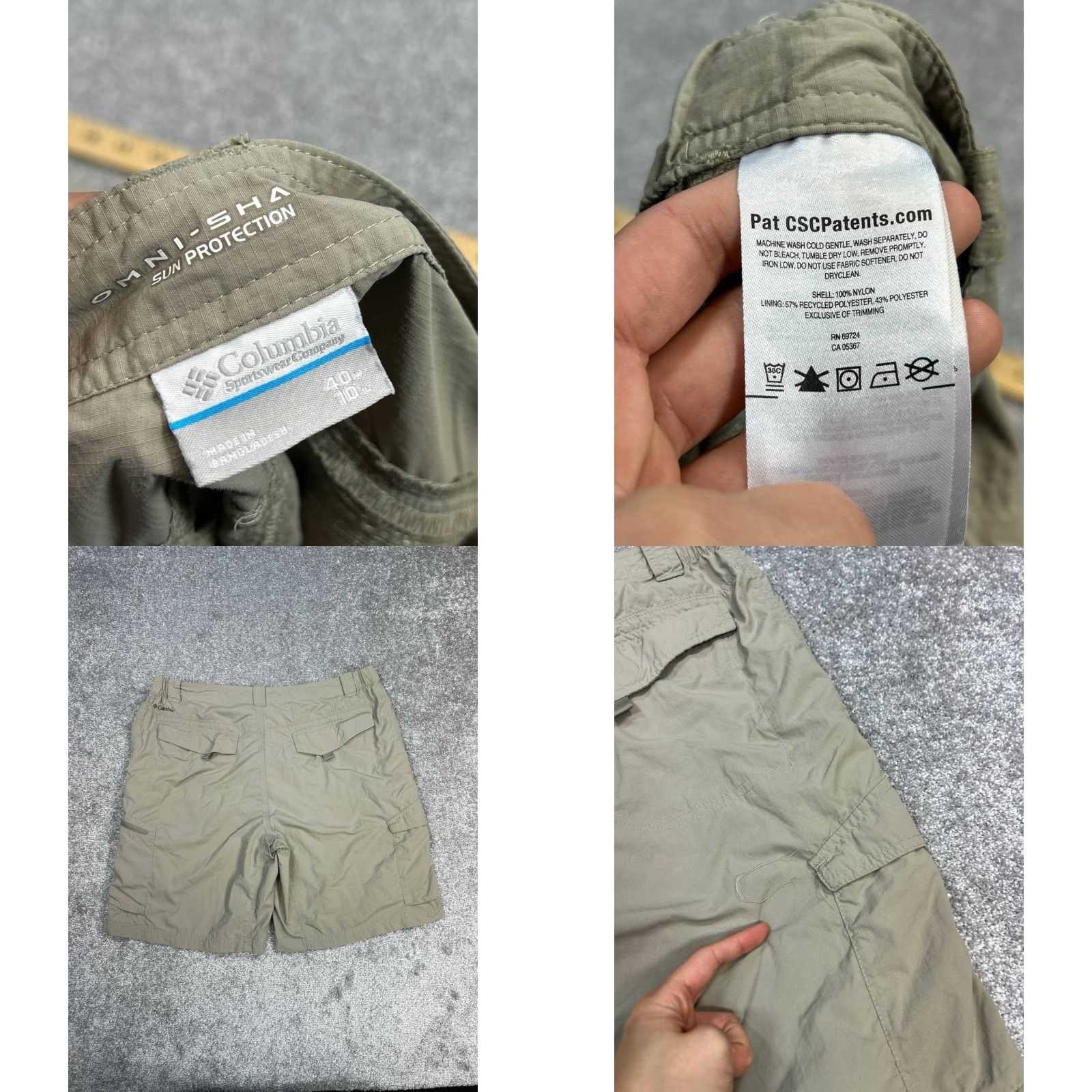 Vintage Columbia Cargo Shorts Mens 40 Khaki Beige Lightweight Ripstop 9" Nylon Polyester Casual Workwear Travel Outdoor American Mens Size US 40 / EU 56 - 8 Thumbnail
