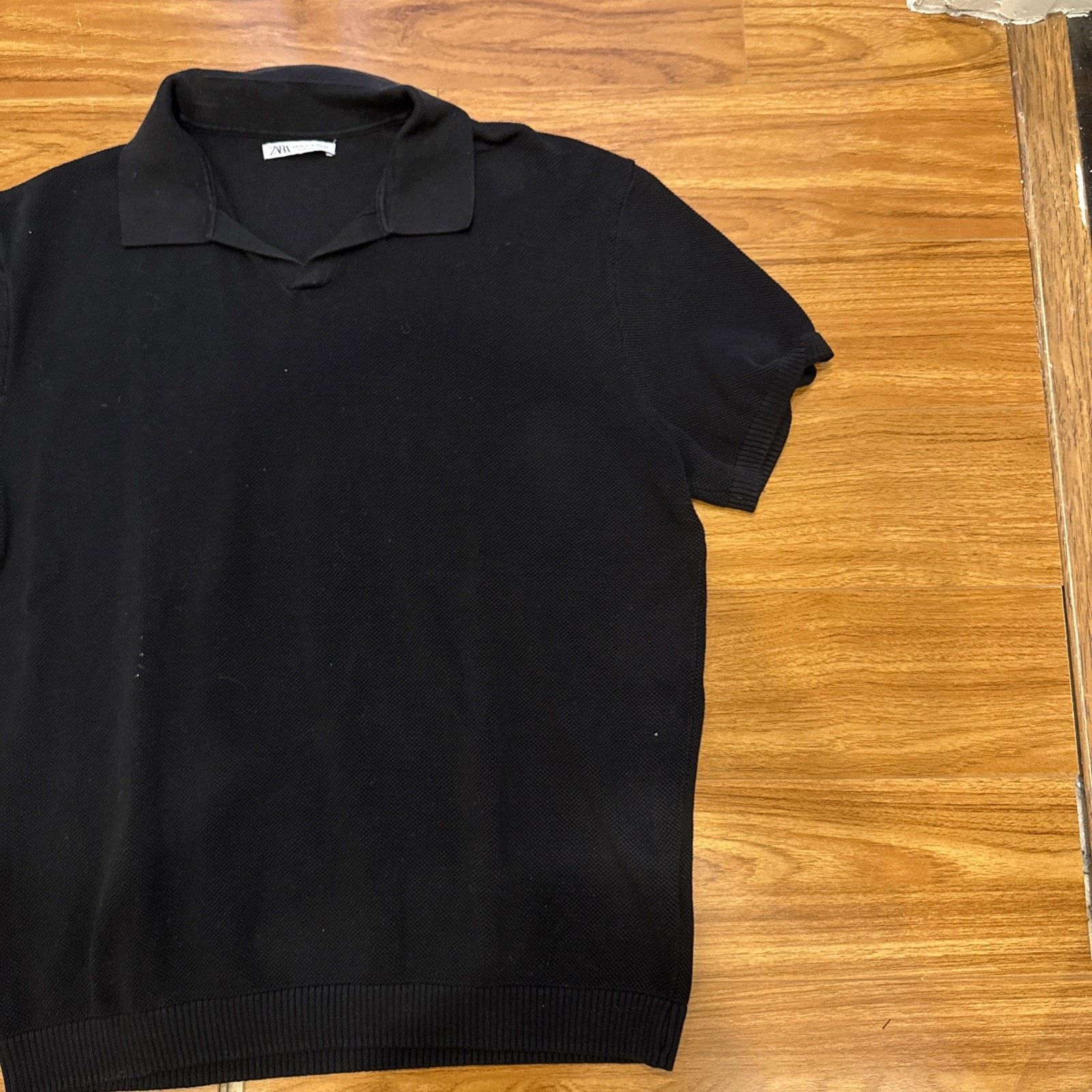 Zara Men’s Zara Size XL Black Polo Shirt Size US XL / EU 56 / 4 - 2 Thumbnail