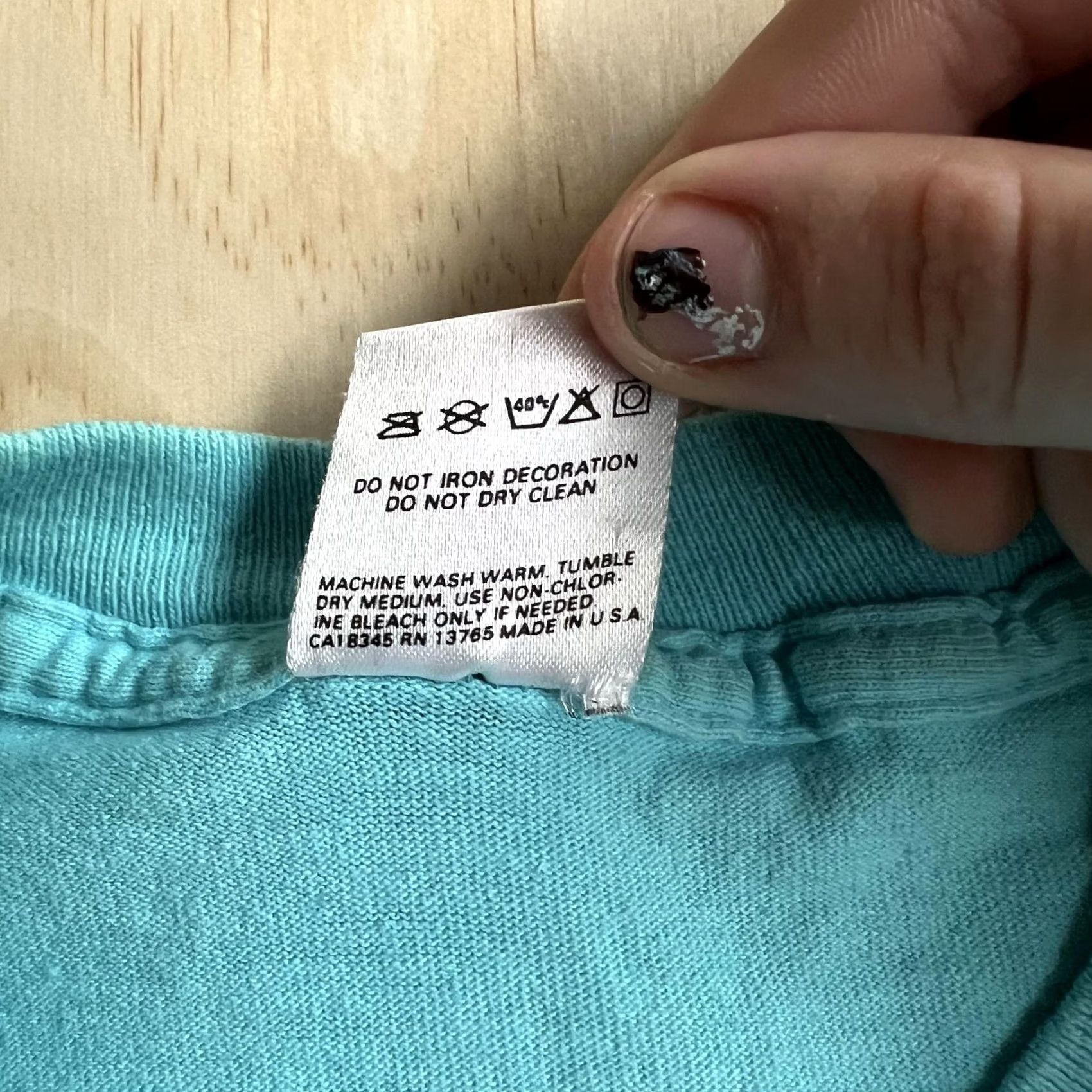 Fruit Of The Loom VINTAGE Fruit Of The Loom T-Shirt Mens Medium Myrtle Beach S. Carolina Graphic Print Crew Neck Short Sleeve USA Blue Turquoise Back Plain Front Size US M / EU 48-50 / 2 - 4 Thumbnail