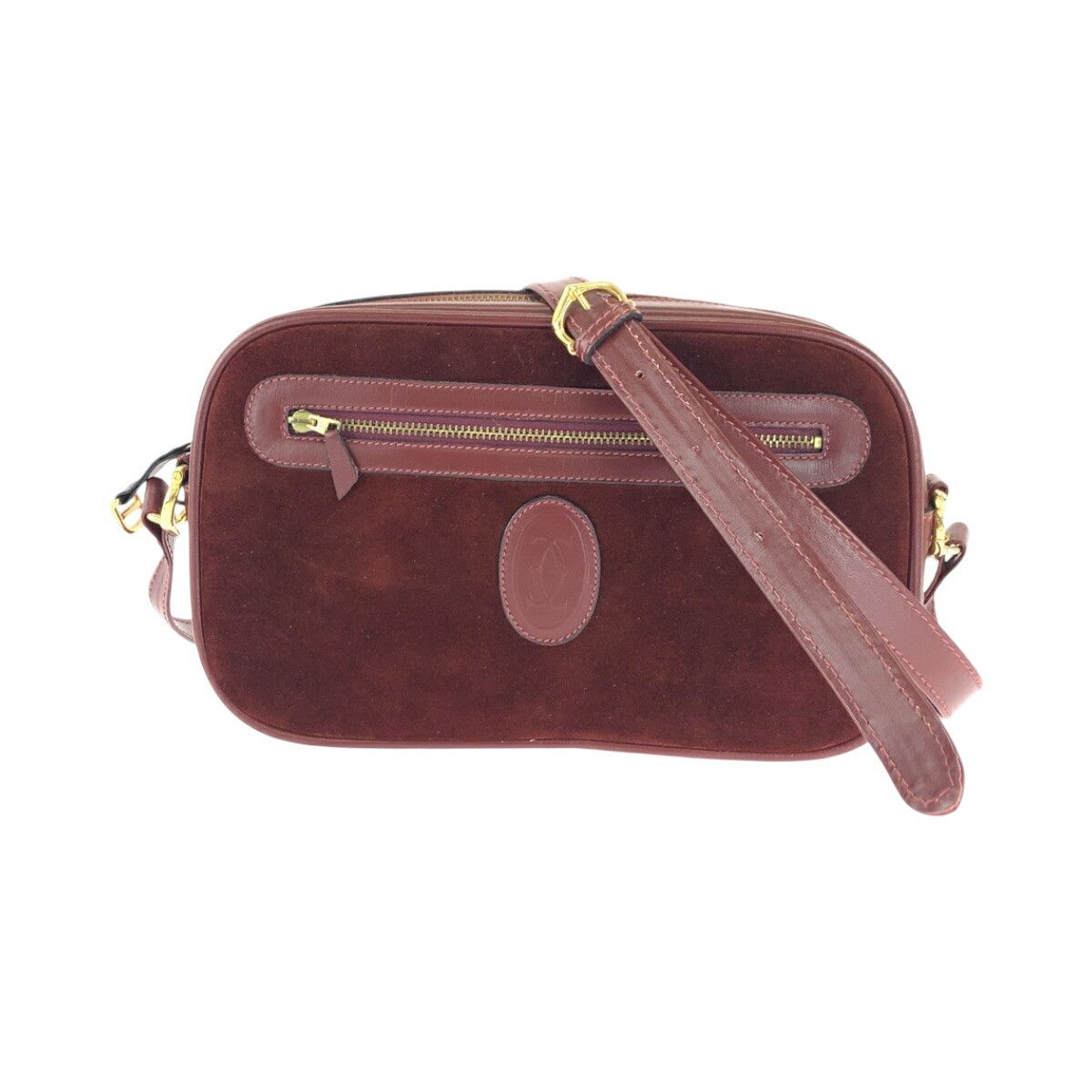 Cartier Cartier Vintage Must Line Suede Shoulder Bag Leather Crossbody Bag in Brown, Women's
