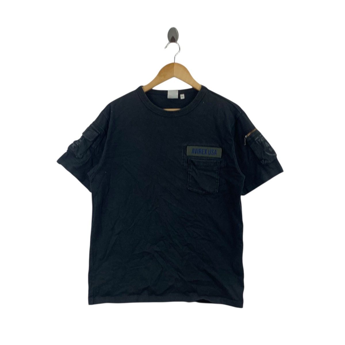 Avirex Vintage AVIREX USA MILITARY Patch Pocket Tee Shirt Top Zippe Size US XL / EU 56 / 4 - 1 Thumbnail