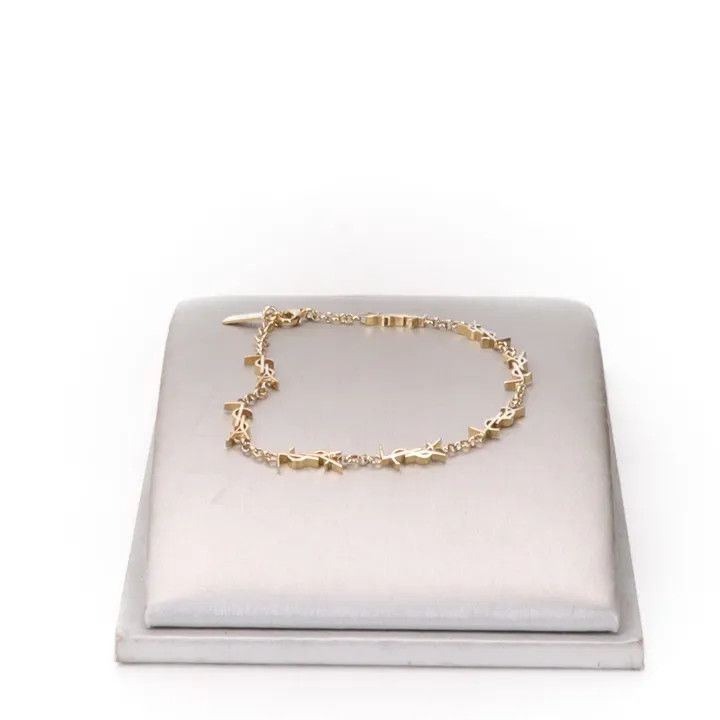 Saint Laurent Paris Saint Laurent Gold Logo Charm Bracelet 0079 Size ONE SIZE - 1 Thumbnail