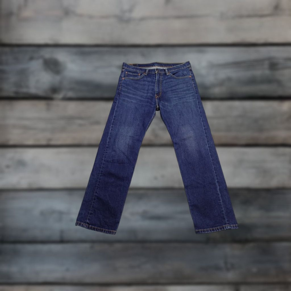 Levi's Levi's 505 Jeans Mens 36x30 Blue Regular Fit Denim Straight 5-Pocket Dark Wash Cowboy Theme Mens Size US 36 / EU 52 - 1 Thumbnail