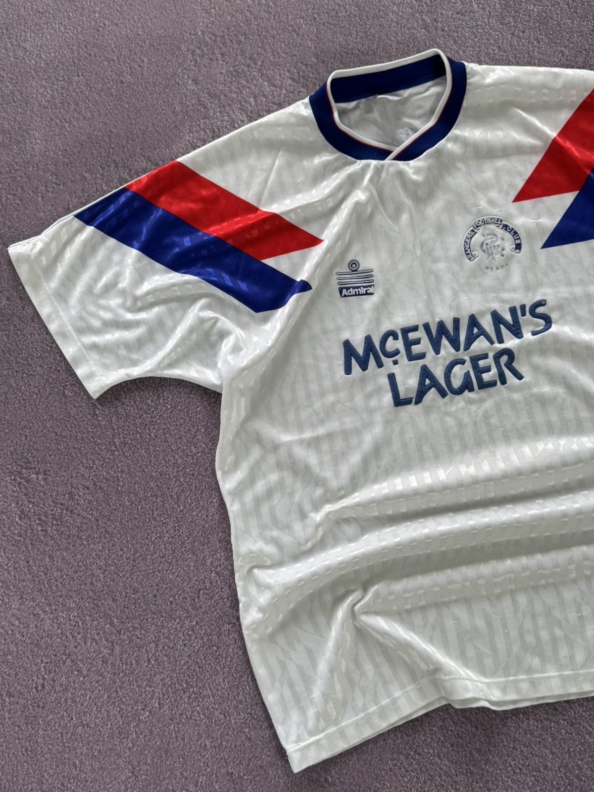 Vintage Admiral Rangers 1990 1991 1992 Away Football Soccer Jersey Size US L / EU 52-54 / 3 - 4 Thumbnail